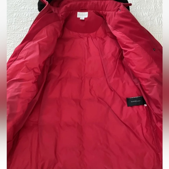 Worthington Womens Down Winter Heavy Coat Parka Faux Fur Trim Hood Red Sz 2X - Picture 8 of 16